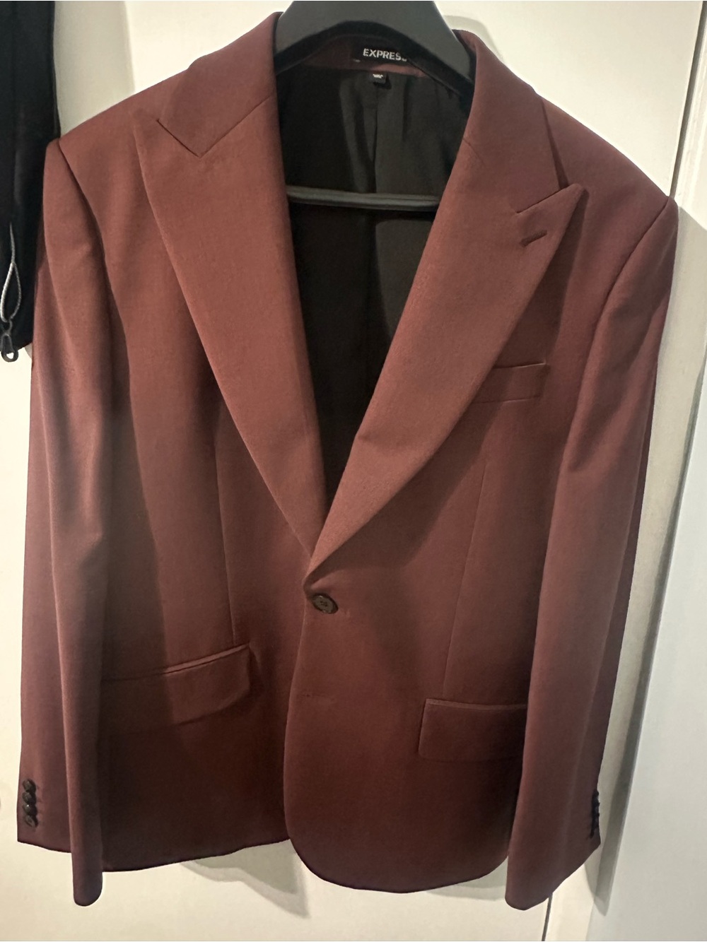 Express Men's Wine Single-Button Sport Coat